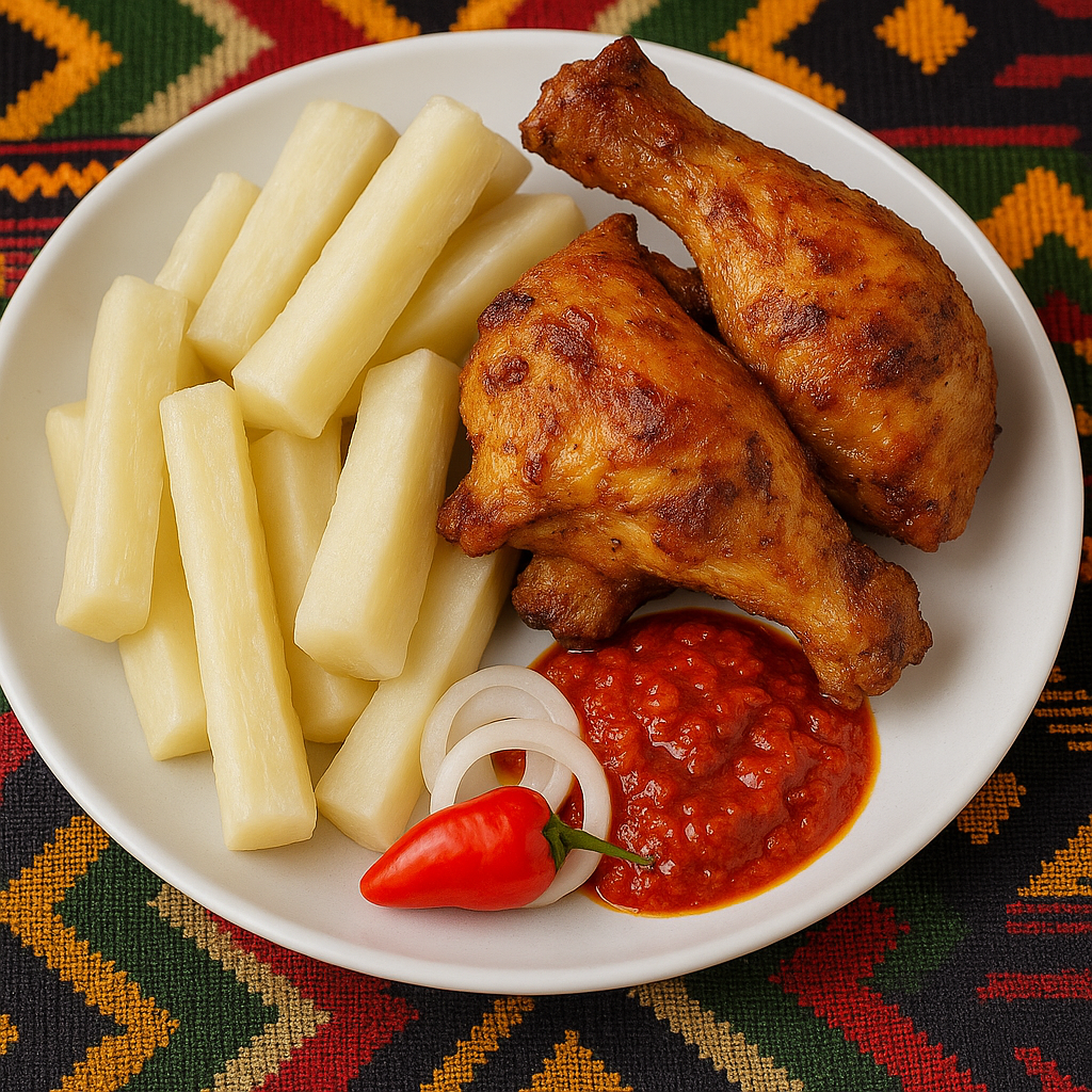 Igname grillé poulet