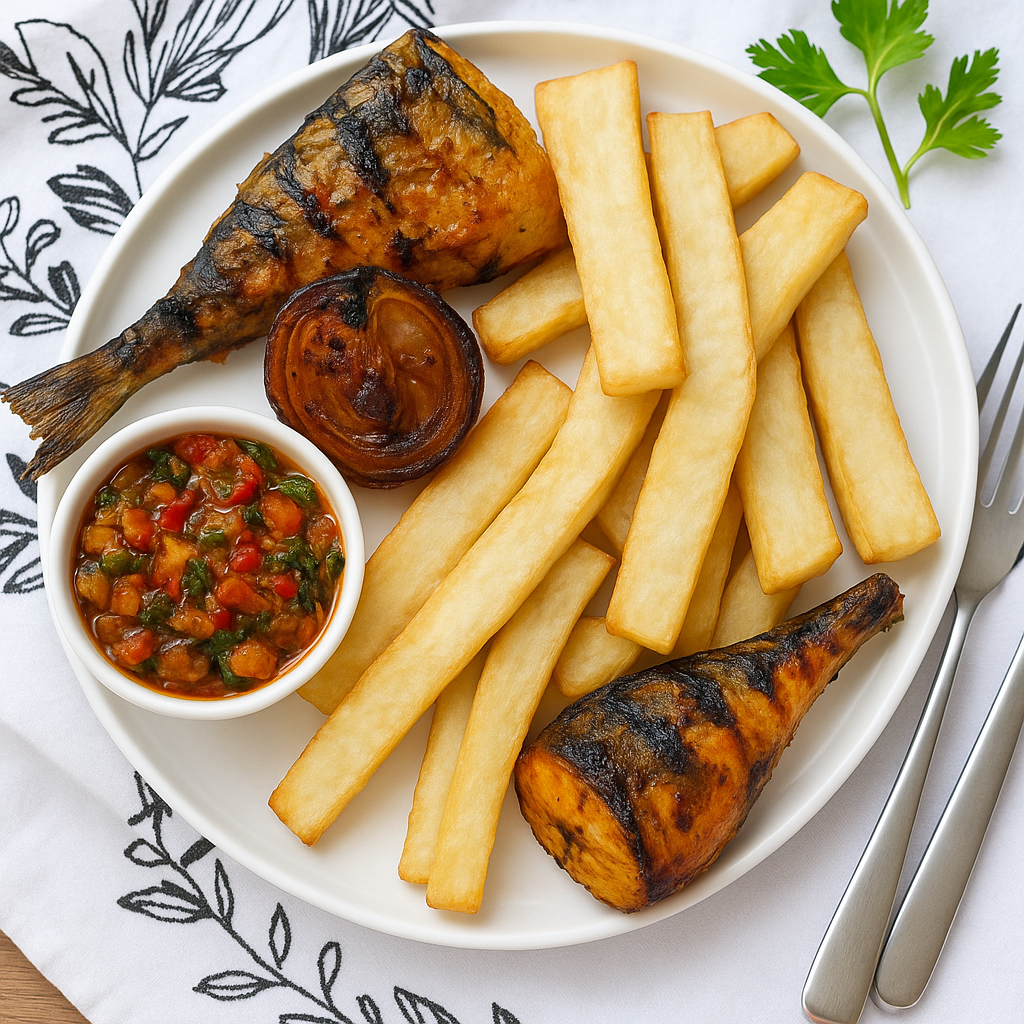 Igname grillé Poisson